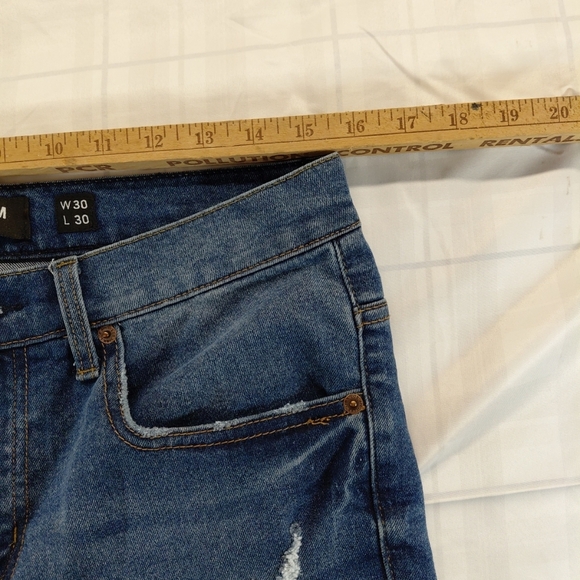 MBX Los Angeles Men's Denim Jeans Blue Distressed Skinny 30x30 - Picture 5 of 6